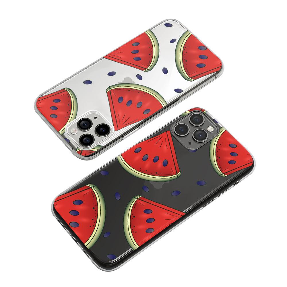Fruit Theme Watermelon Shadow Inside Clear Soft Case-Oxvistore