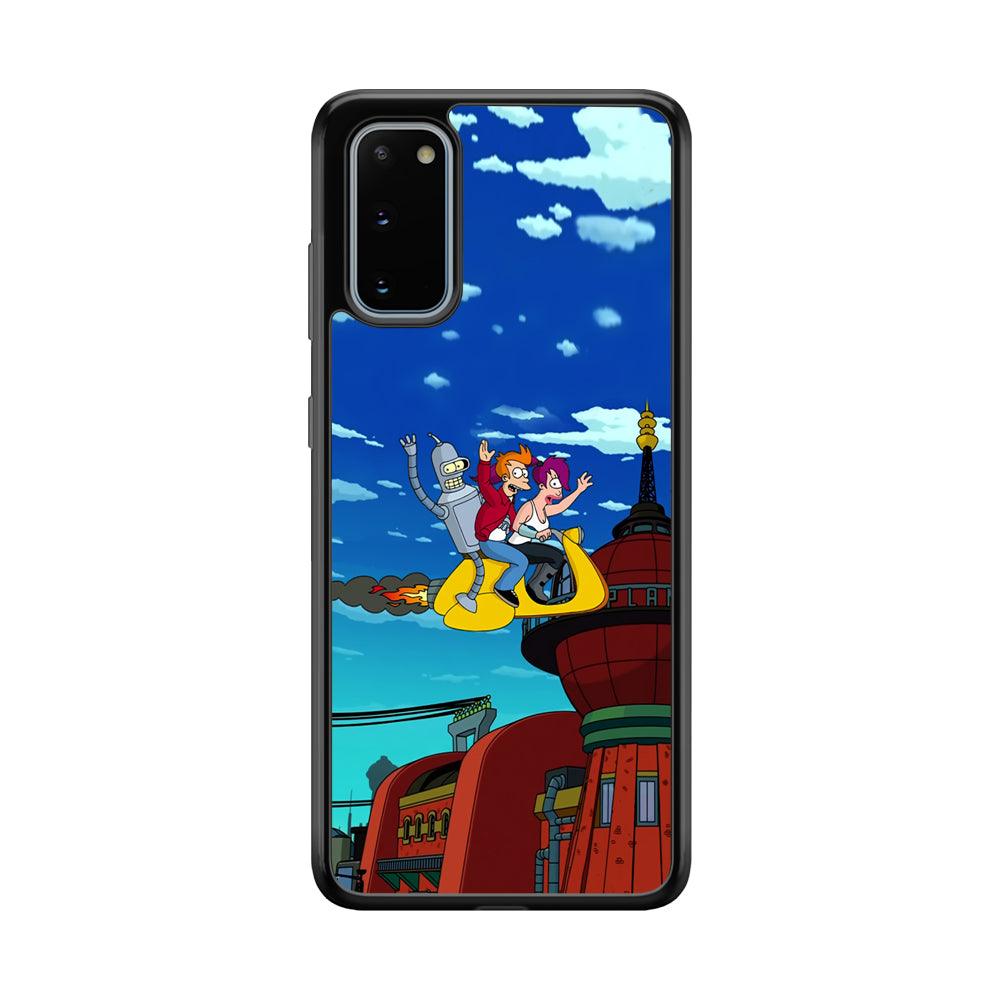 Futurama Faster Together Samsung Galaxy S20 Case-Rubber Black (2D Case)-Oxvistore