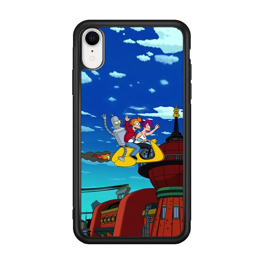 Futurama Faster Together iPhone XR Case-Rubber Black (2D Case)-Oxvistore