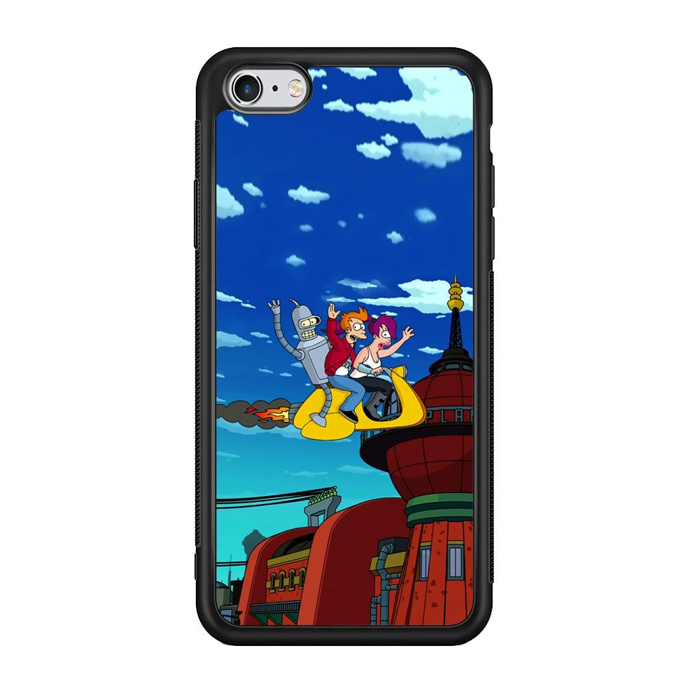 Futurama Faster Together iPhone 6 Plus | 6s Plus Case-Rubber Black (2D Case)-Oxvistore