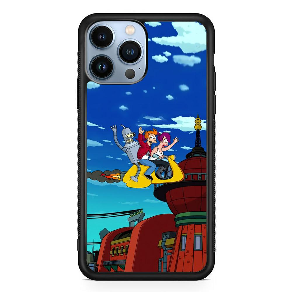 Futurama Faster Together iPhone 15 Pro Case-Rubber Black (2D Case)-Oxvistore