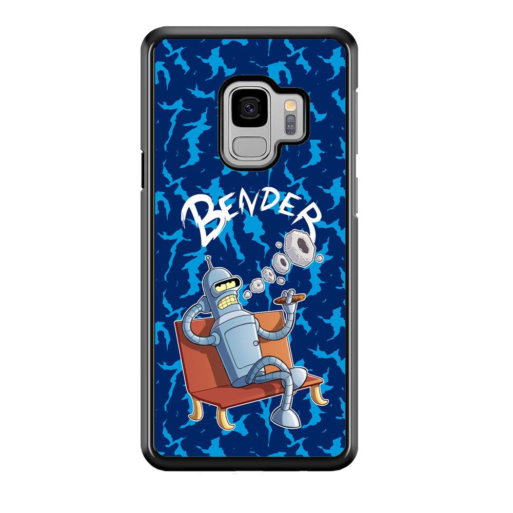 Futurama Relax Bender Samsung Galaxy S9 Case-Rubber Black (2D Case)-Oxvistore