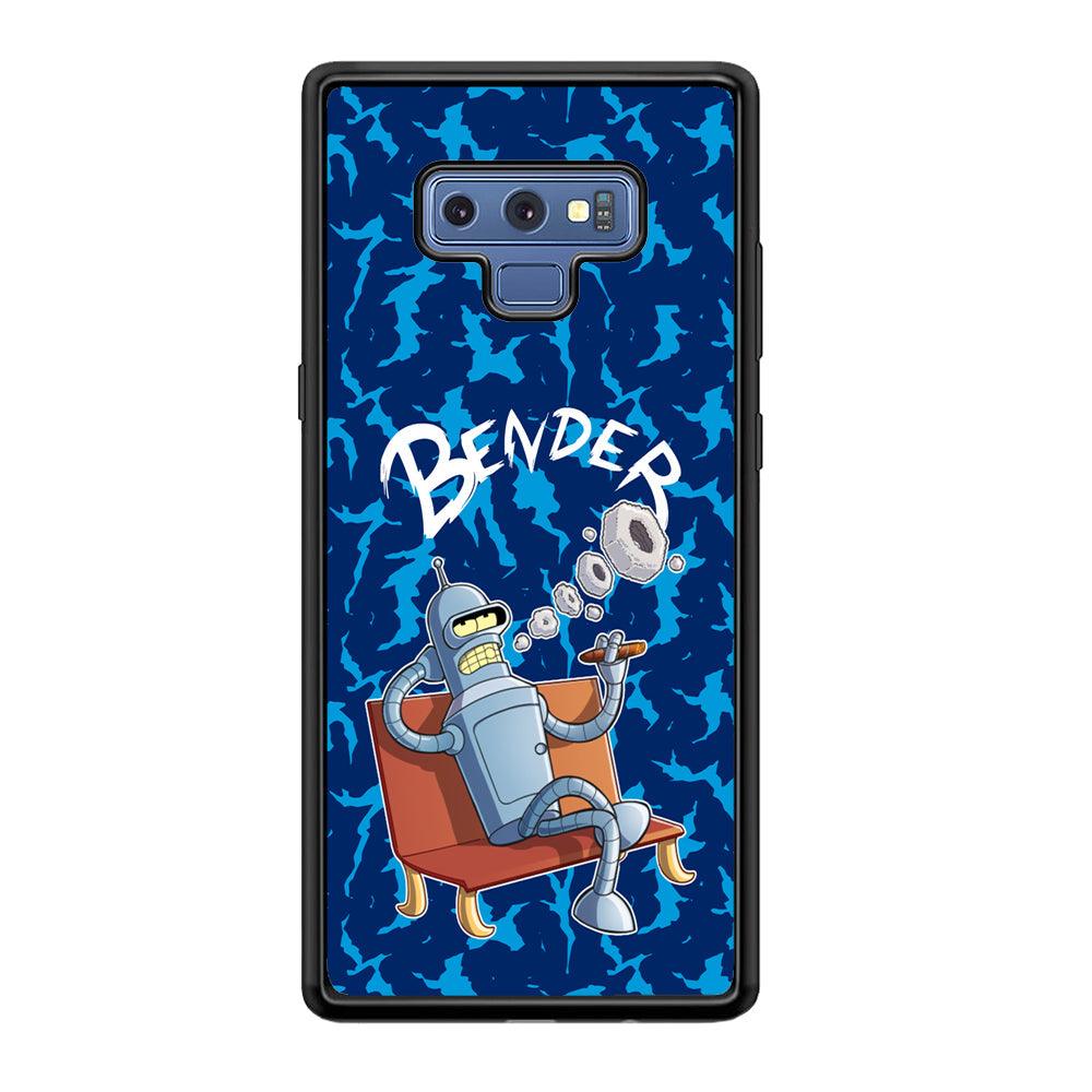 Futurama Relax Bender Samsung Galaxy Note 9 Case-Rubber Black (2D Case)-Oxvistore