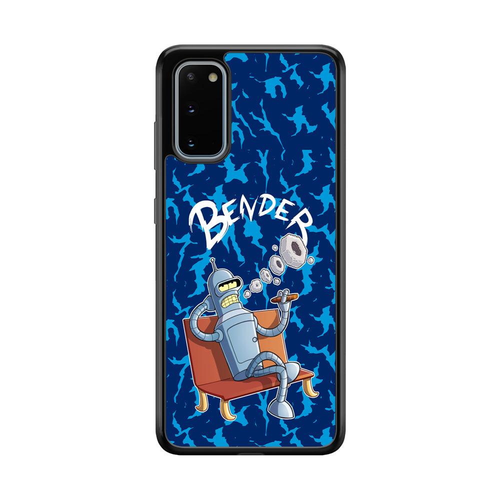 Futurama Relax Bender Samsung Galaxy S20 Case-Rubber Black (2D Case)-Oxvistore