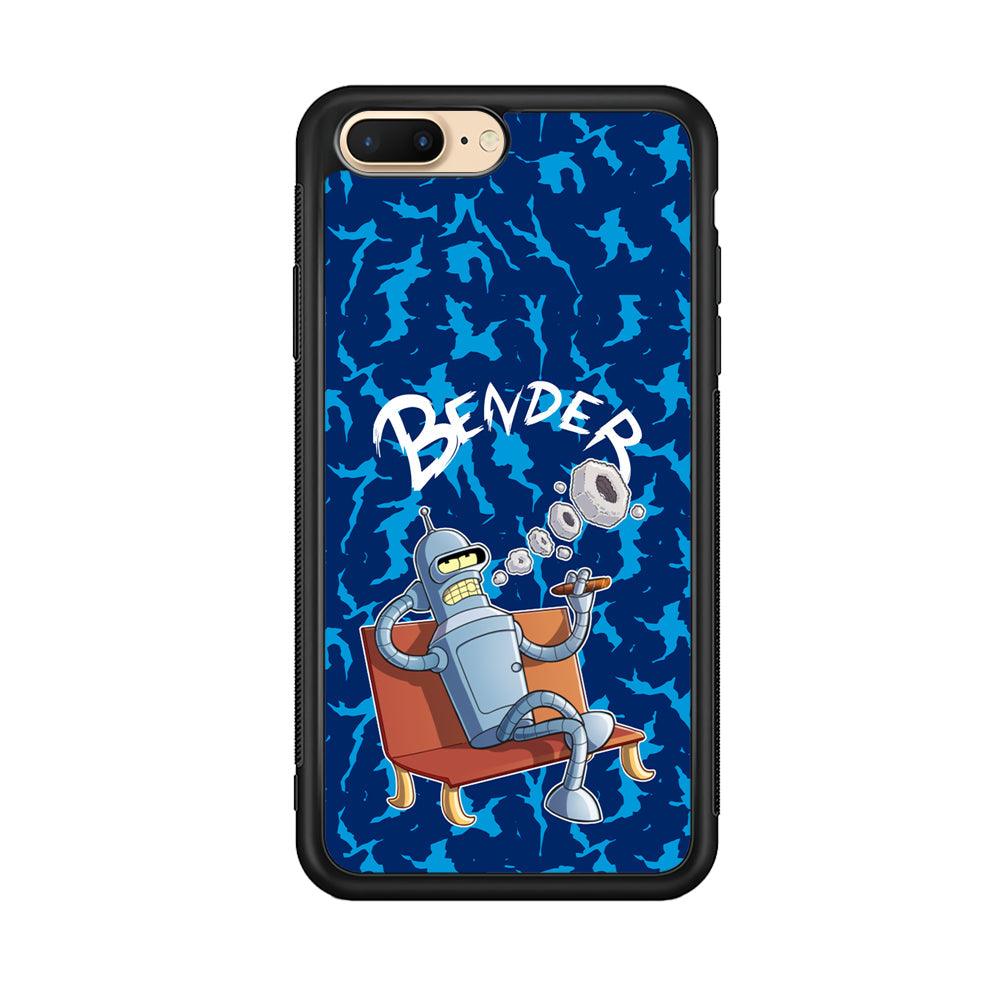 Futurama Relax Bender iPhone 8 Plus Case-Rubber Black (2D Case)-Oxvistore