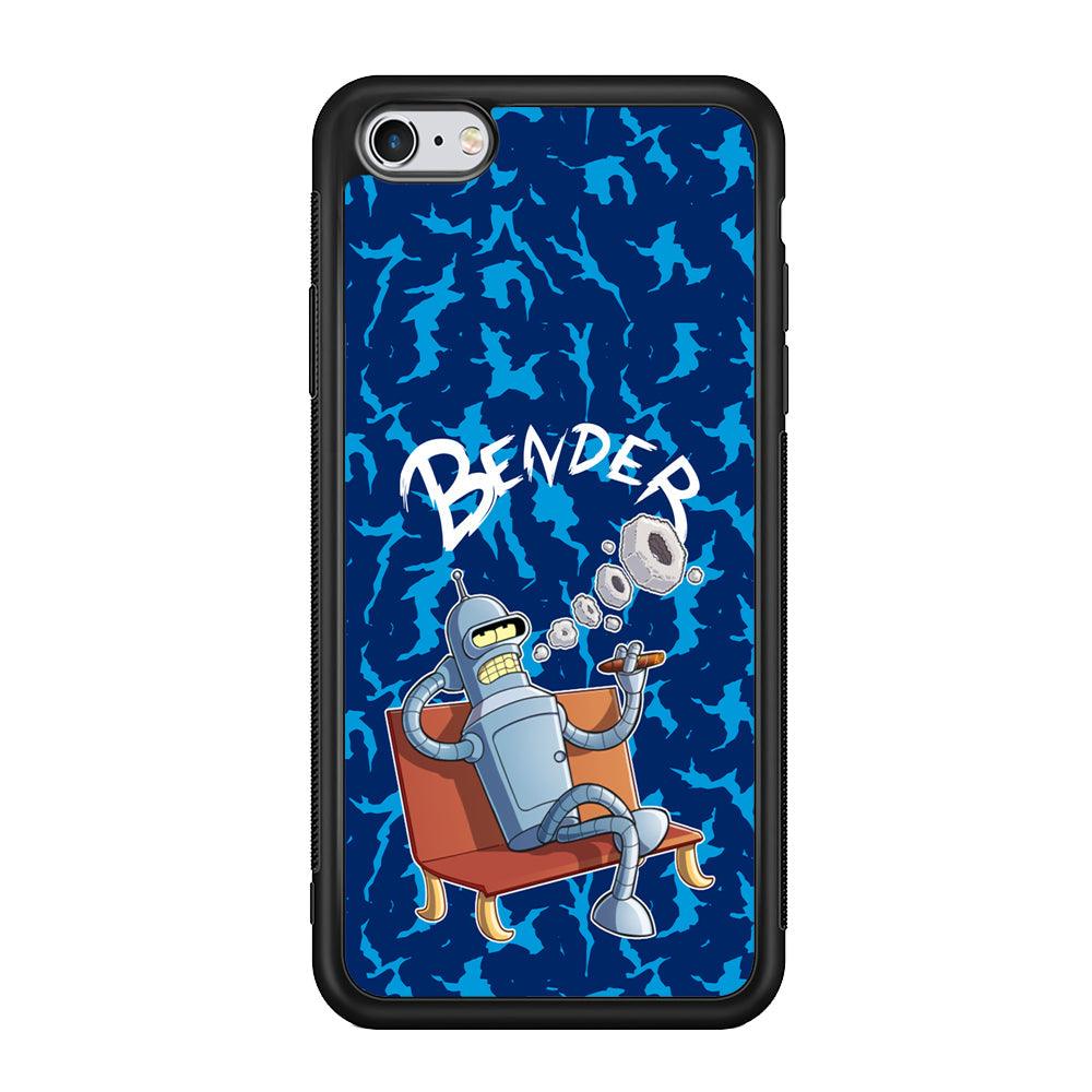 Futurama Relax Bender iPhone 6 Plus | 6s Plus Case-Rubber Black (2D Case)-Oxvistore