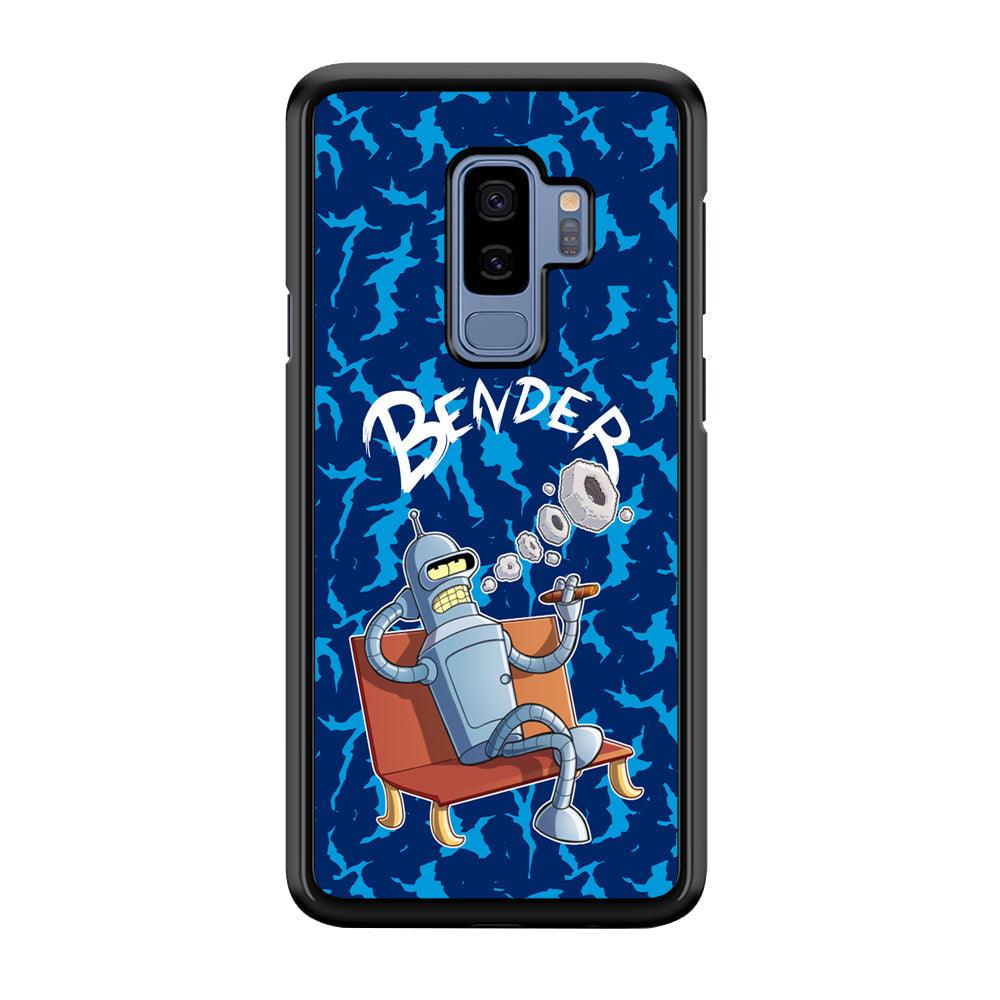 Futurama Relax Bender Samsung Galaxy S9 Plus Case-Rubber Black (2D Case)-Oxvistore
