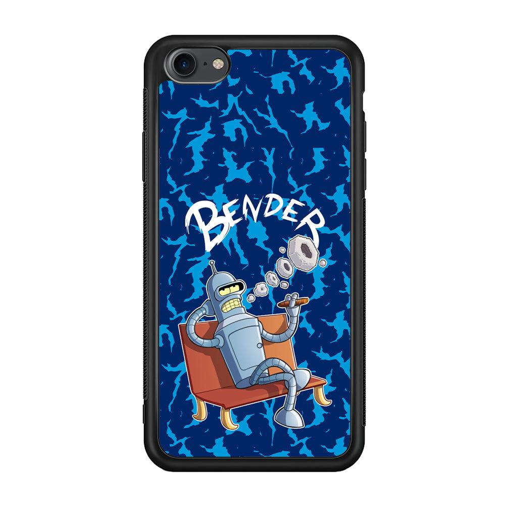Futurama Relax Bender iPhone 8 Case-Rubber Black (2D Case)-Oxvistore