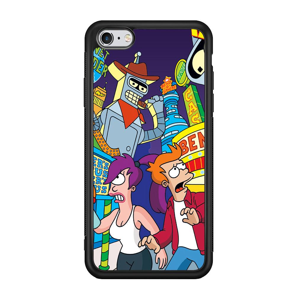 Futurama Scene on Planet City iPhone 6 Plus | 6s Plus Case-Rubber Black (2D Case)-Oxvistore