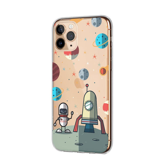 Galaxy Greetings from Above the Moon Clear Soft Case-Oxvistore