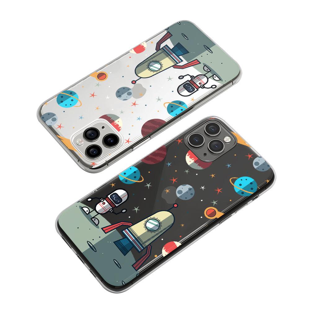 Galaxy Greetings from Above the Moon Clear Soft Case-Oxvistore