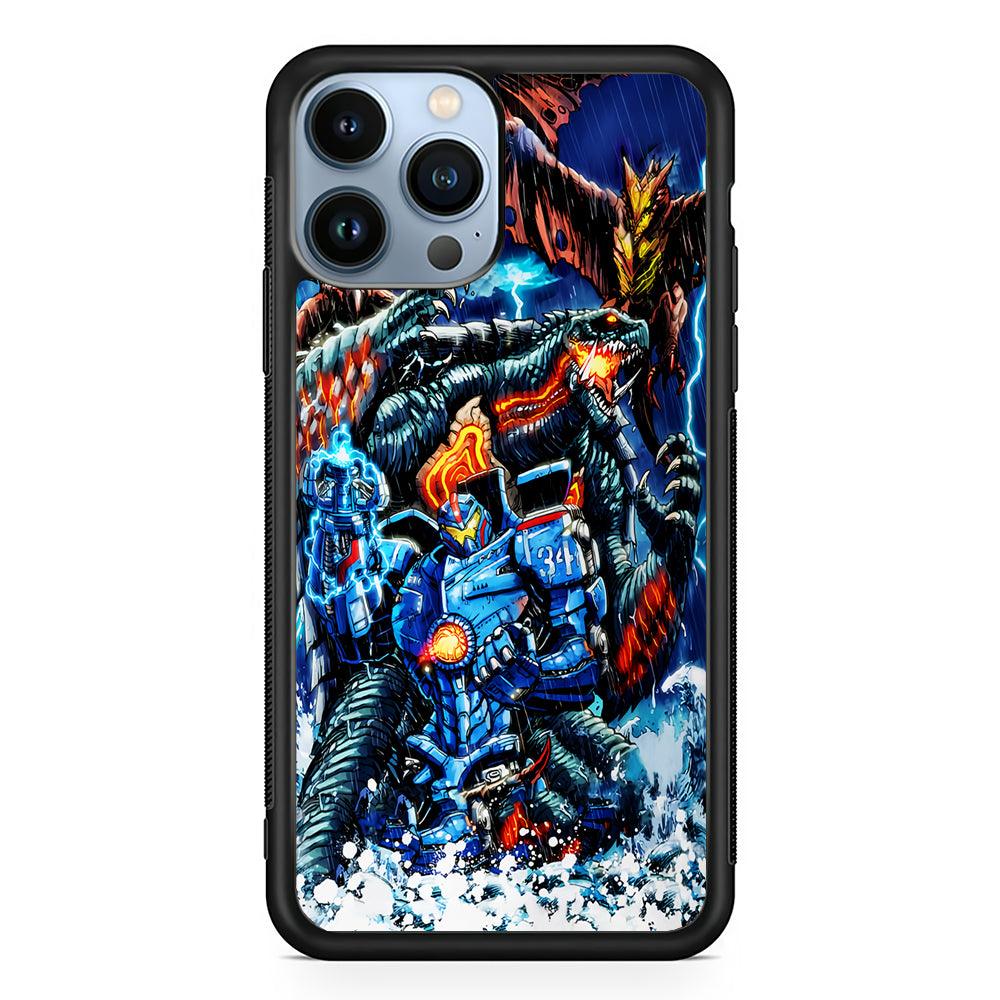 Gamera VS Pacific Rim 2D Rubber Phone Case-Black-Oxvistore
