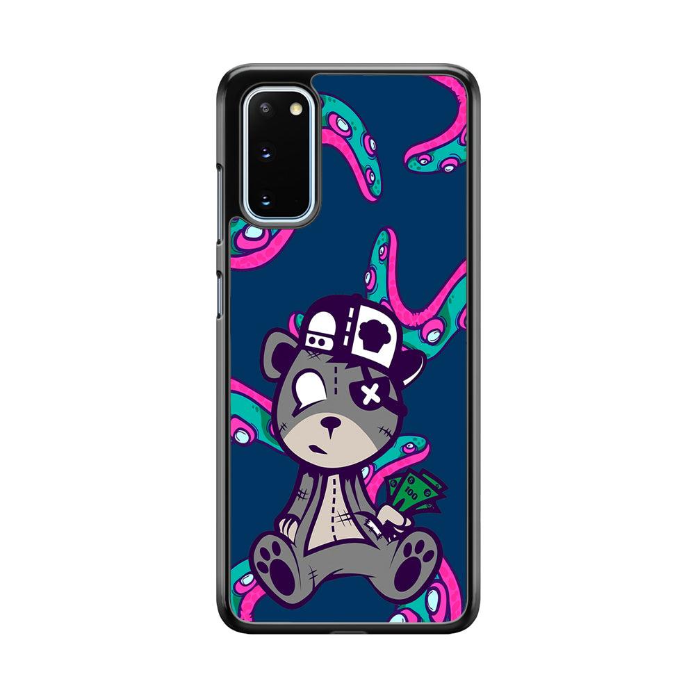 Gangsta Bear Need The Money Samsung Galaxy S20 Case-Rubber Black (2D Case)-Oxvistore