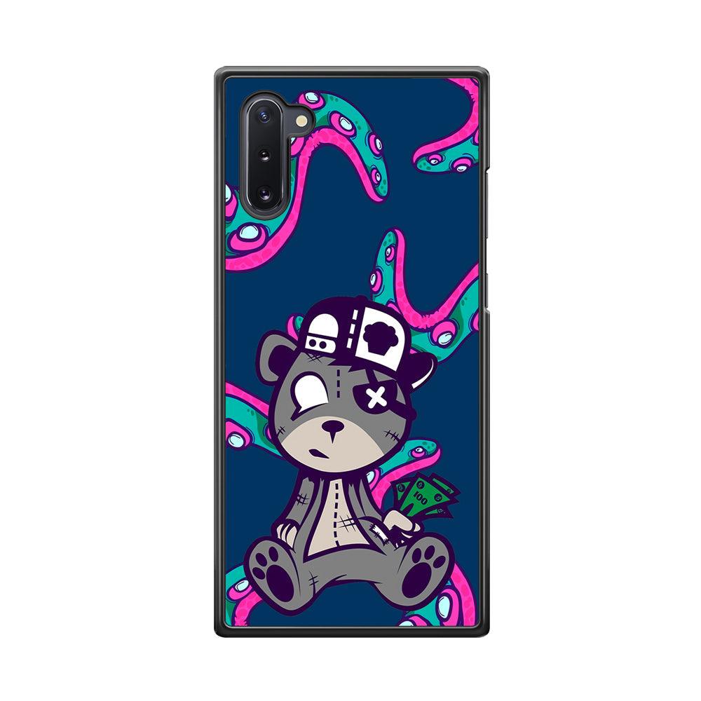 Gangsta Bear Need The Money Samsung Galaxy Note 10 Case-Rubber Black (2D Case)-Oxvistore