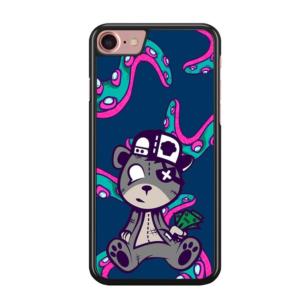 Gangsta Bear Need The Money iPhone 7 Case-Rubber Black (2D Case)-Oxvistore