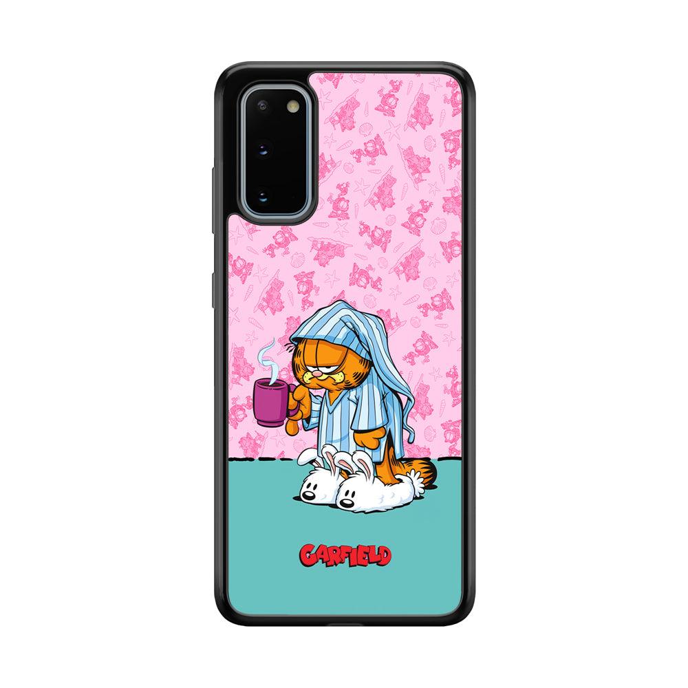 Garfield Bad Morning Vibes Samsung Galaxy S20 Case-Rubber Black (2D Case)-Oxvistore