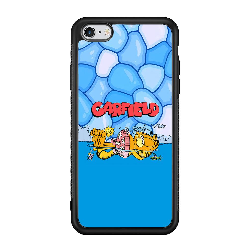 Garfield Swimming at Pool iPhone 6 Plus | 6s Plus Case-Rubber Black (2D Case)-Oxvistore