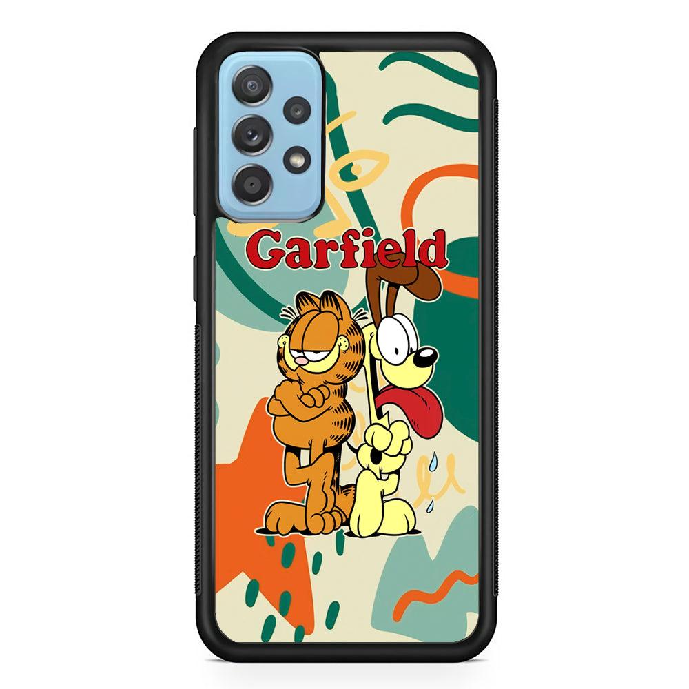 Garfield The Gentleman Mate Samsung Galaxy A52 Case-Rubber Black (2D Case)-Oxvistore