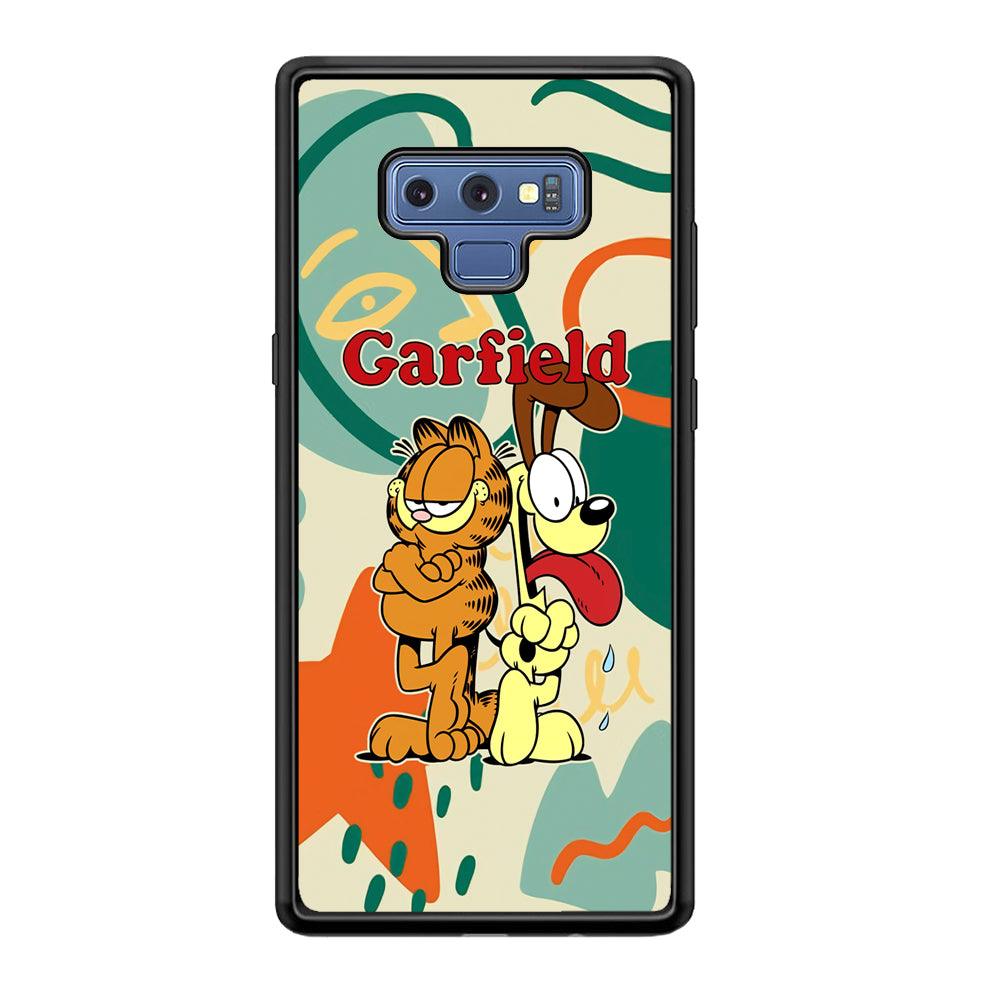 Garfield The Gentleman Mate Samsung Galaxy Note 9 Case-Rubber Black (2D Case)-Oxvistore