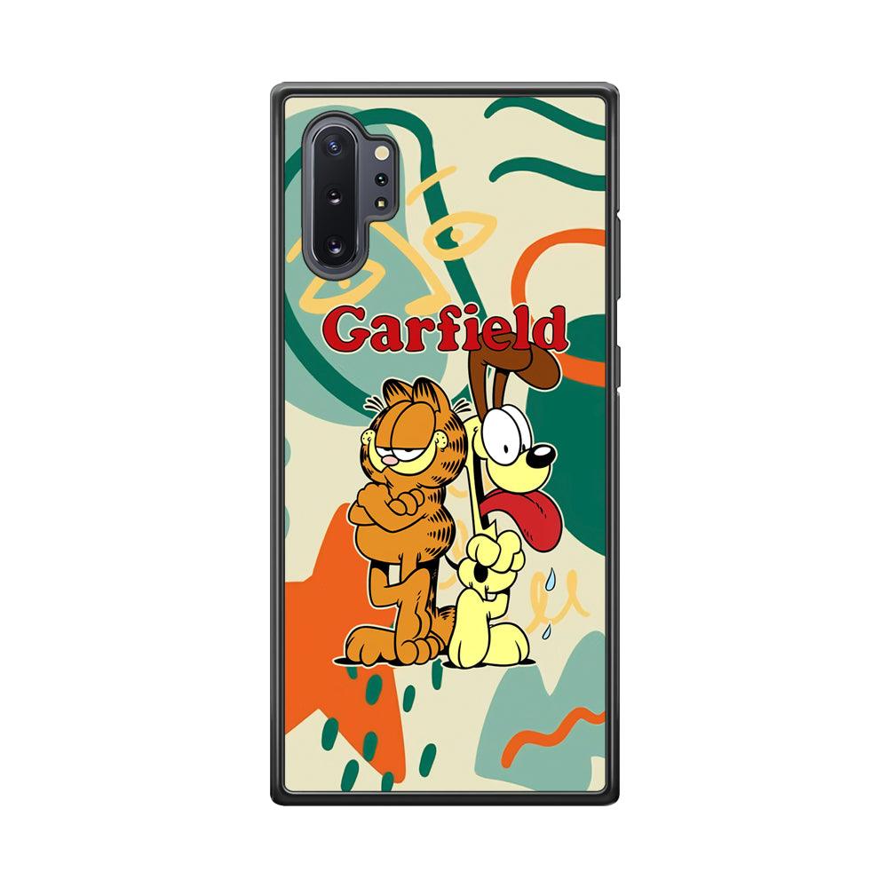 Garfield The Gentleman Mate Samsung Galaxy Note 10 Plus Case-Rubber Black (2D Case)-Oxvistore
