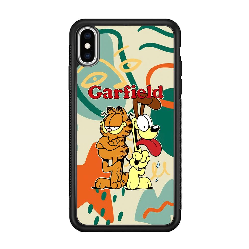 Garfield The Gentleman Mate iPhone X Case-Rubber Black (2D Case)-Oxvistore