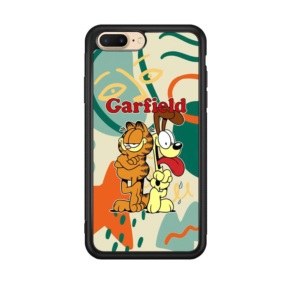 Garfield The Gentleman Mate iPhone 8 Plus Case-Rubber Black (2D Case)-Oxvistore