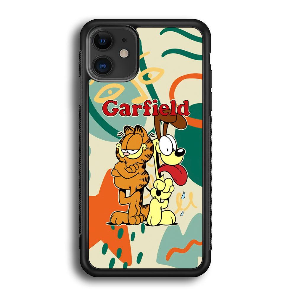 Garfield The Gentleman Mate iPhone 12 Case-Rubber Black (2D Case)-Oxvistore