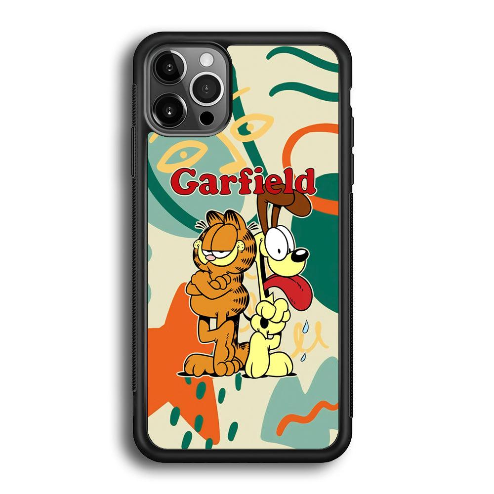 Garfield The Gentleman Mate iPhone 12 Pro Max Case-Rubber Black (2D Case)-Oxvistore