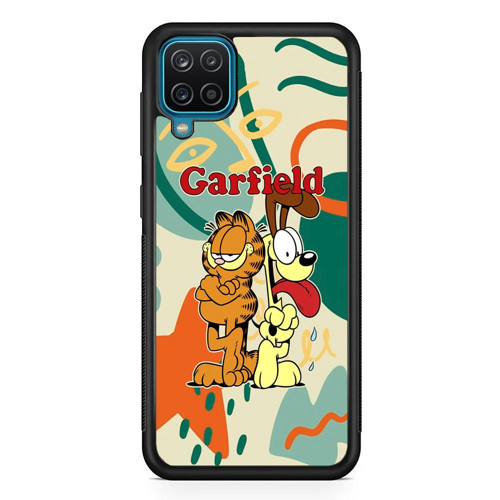 Garfield The Gentleman Mate Samsung Galaxy A12 Case-Rubber Black (2D Case)-Oxvistore