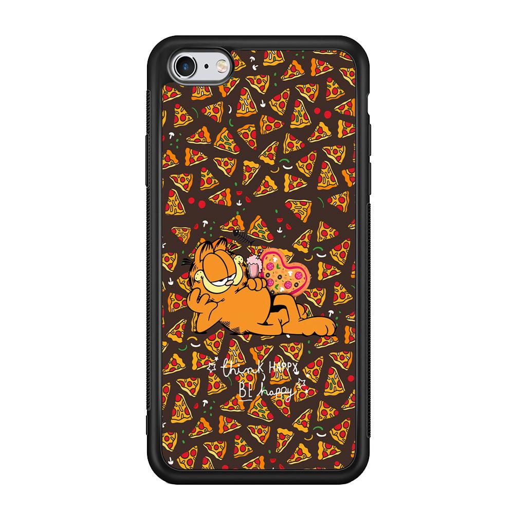 Garfield Think Happy Everytime iPhone 6 Plus | 6s Plus Case-Rubber Black (2D Case)-Oxvistore