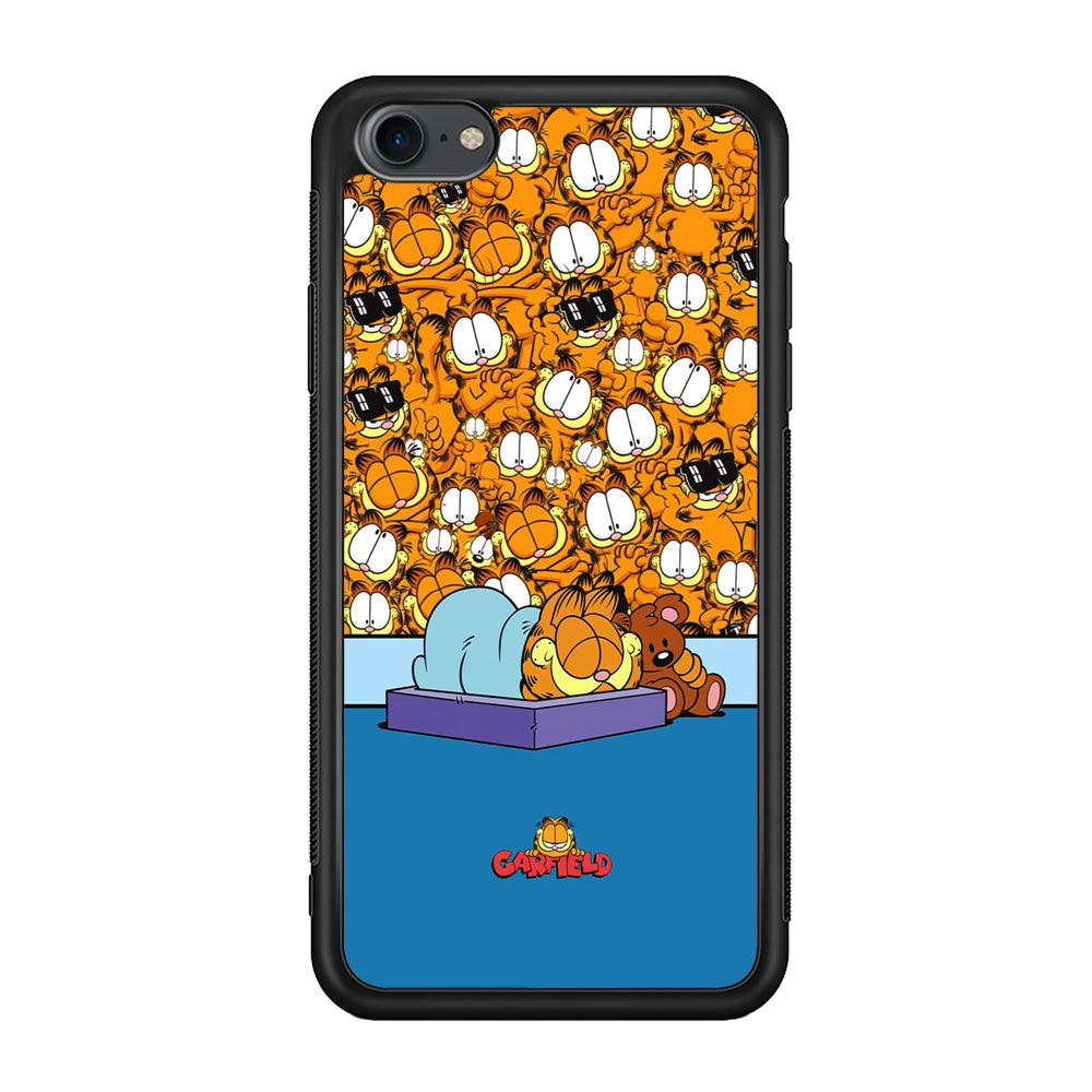 Garfield Warm on Sweet Dreams iPhone 8 Case-Rubber Black (2D Case)-Oxvistore