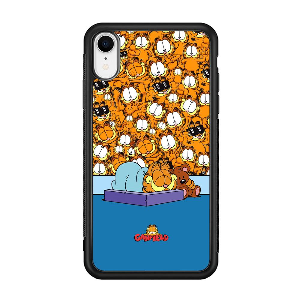 Garfield Warm on Sweet Dreams iPhone XR Case-Rubber Black (2D Case)-Oxvistore