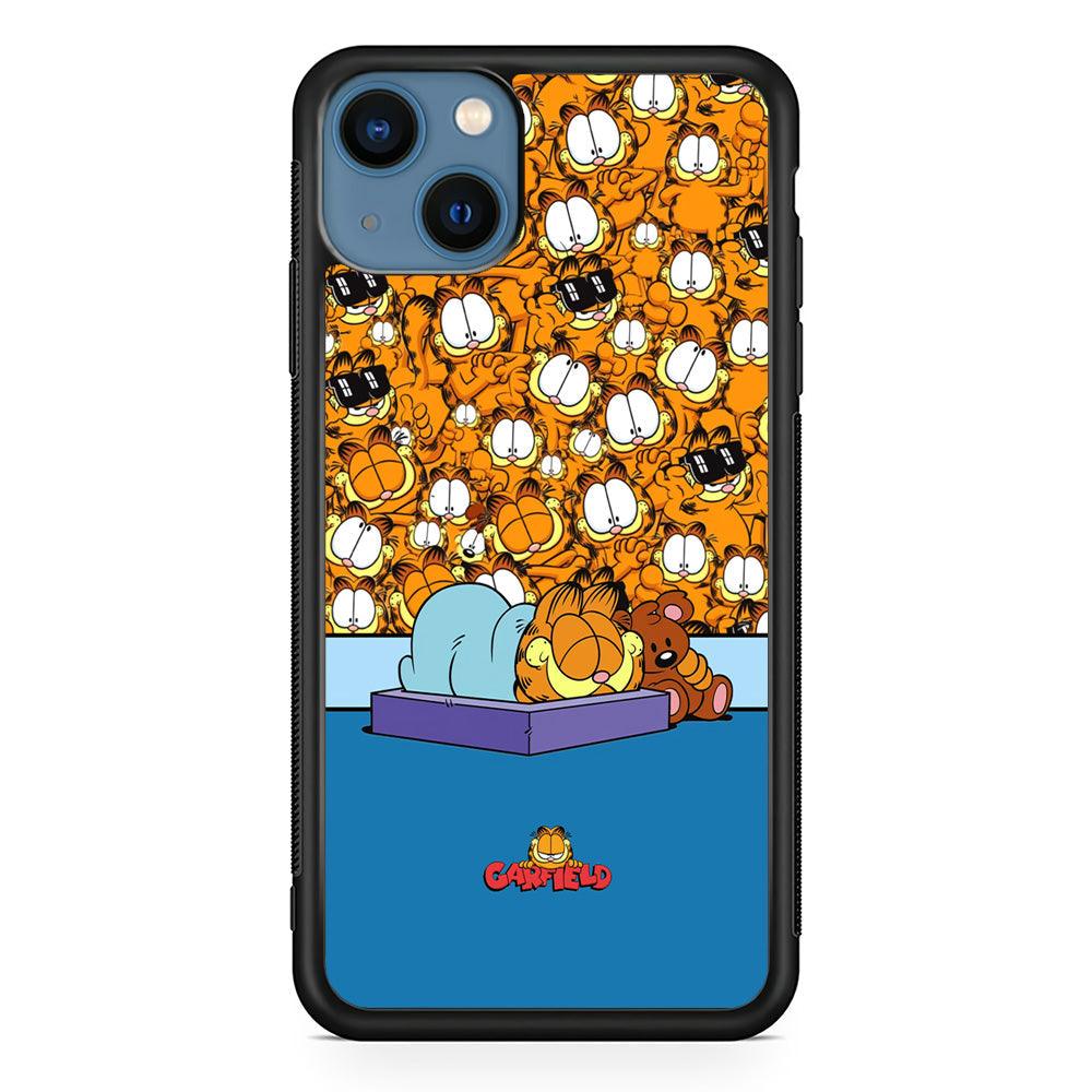 Garfield Warm on Sweet Dreams iPhone 13 Case-Rubber Black (2D Case)-Oxvistore