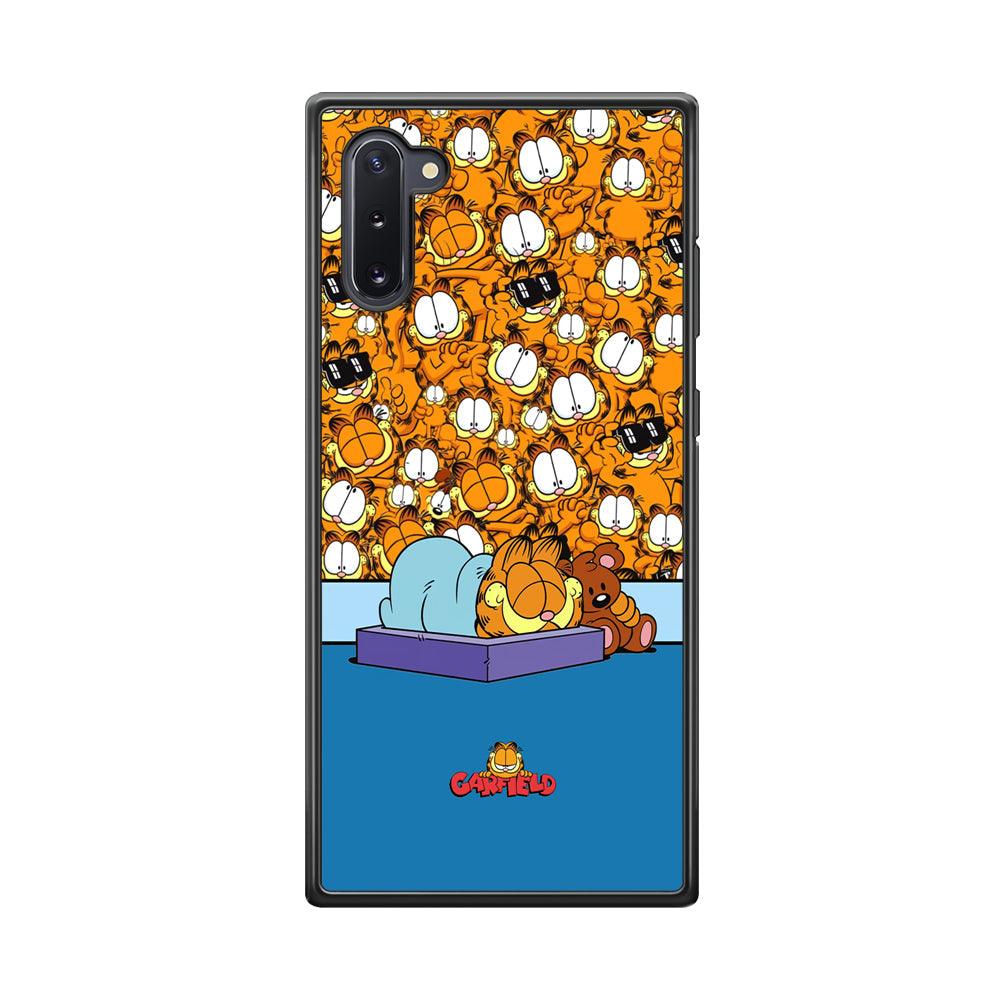 Garfield Warm on Sweet Dreams Samsung Galaxy Note 10 Case-Rubber Black (2D Case)-Oxvistore