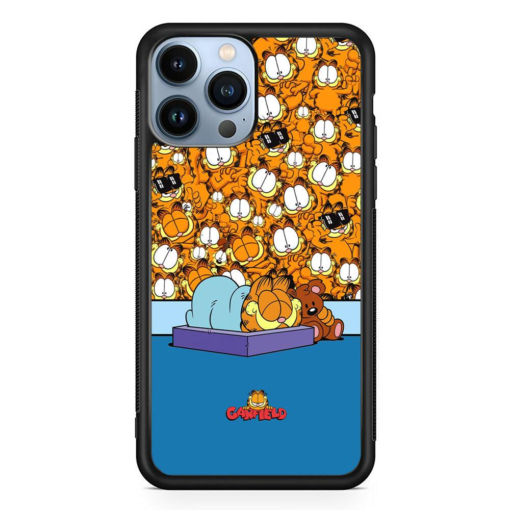 Garfield Warm on Sweet Dreams iPhone 13 Pro Case-Rubber Black (2D Case)-Oxvistore