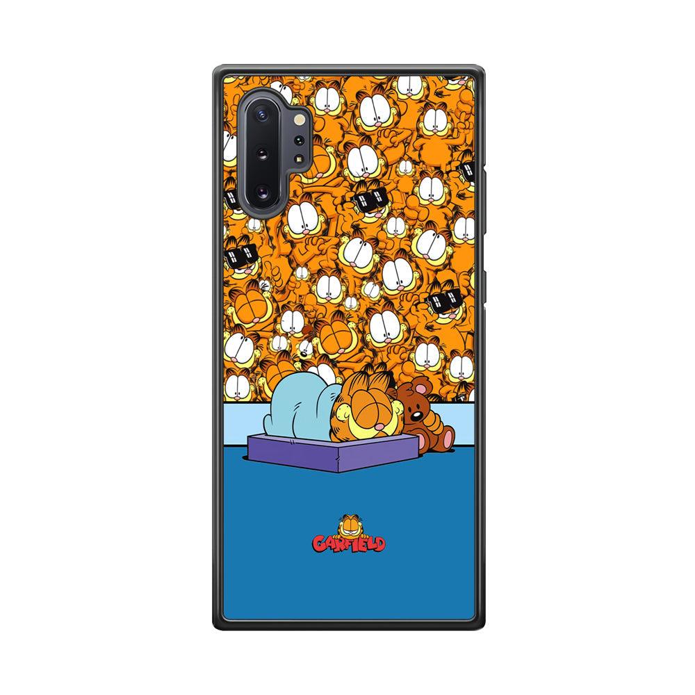 Garfield Warm on Sweet Dreams Samsung Galaxy Note 10 Plus Case-Rubber Black (2D Case)-Oxvistore