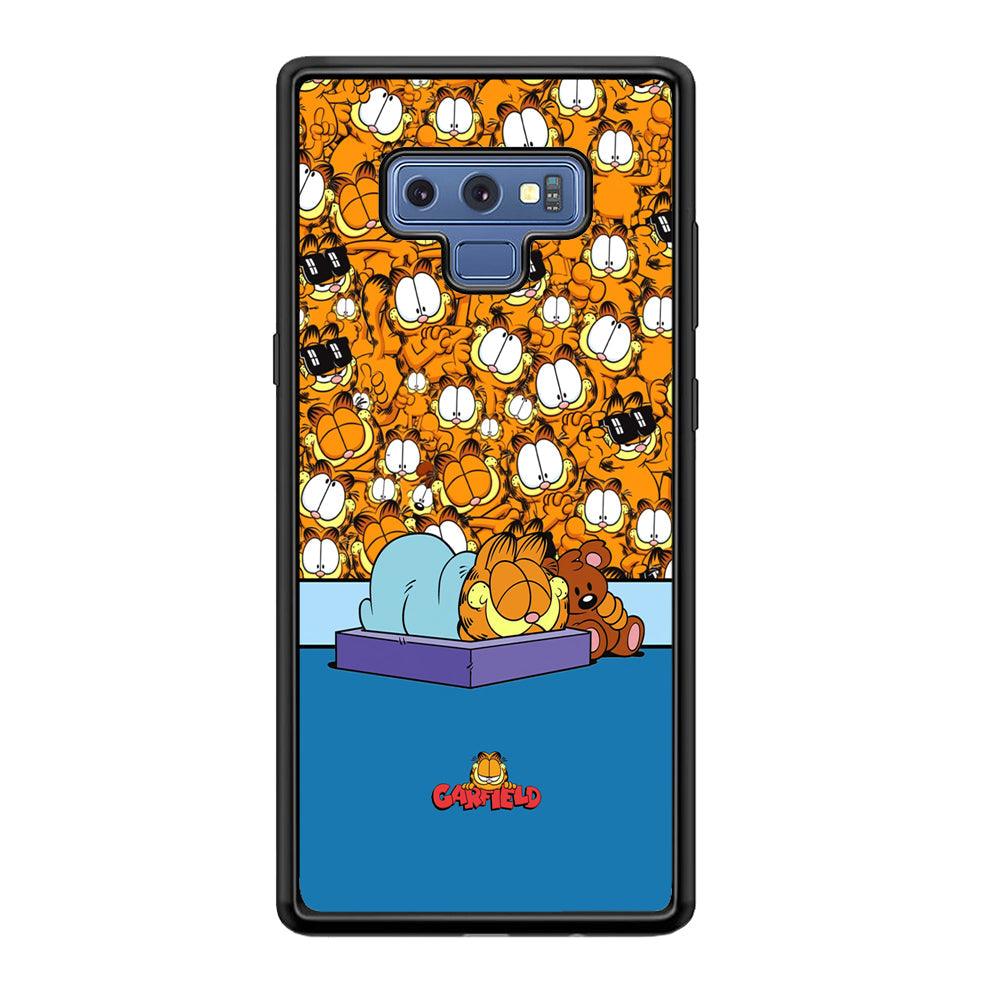 Garfield Warm on Sweet Dreams Samsung Galaxy Note 9 Case-Rubber Black (2D Case)-Oxvistore