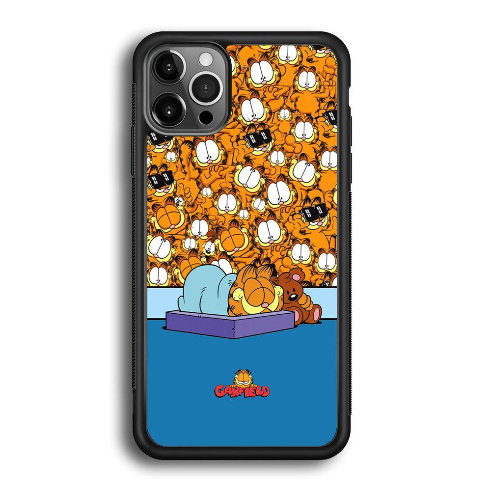 Garfield Warm on Sweet Dreams iPhone 12 Pro Max Case-Rubber Black (2D Case)-Oxvistore