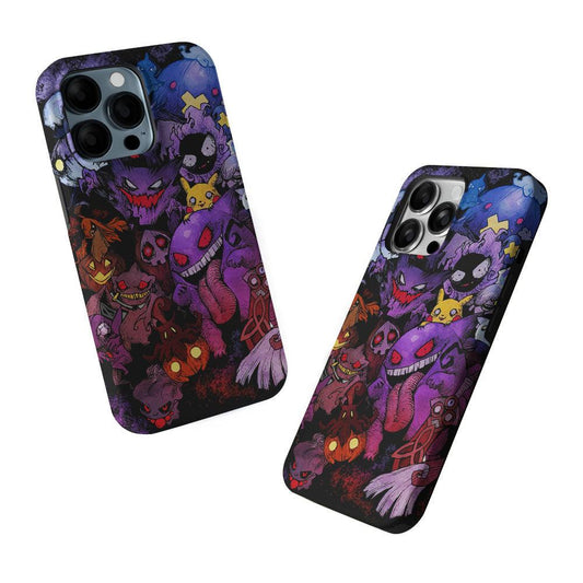 Ghost Type Pokemon Gengar 2 in 1 Tough Phone Case-Oxvistore