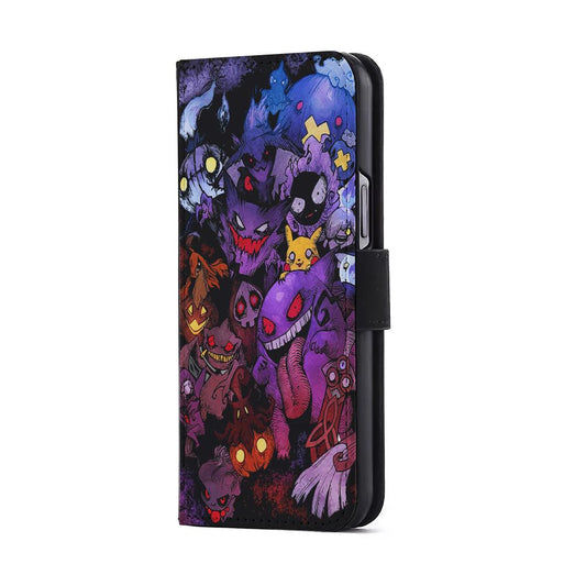 Ghost Type Pokemon Gengar Flip Wallet Phone Case-Oxvistore