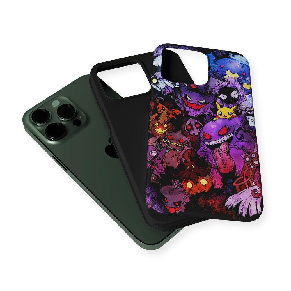 Ghost Type Pokemon Gengar 2 in 1 Tough Phone Case-Oxvistore