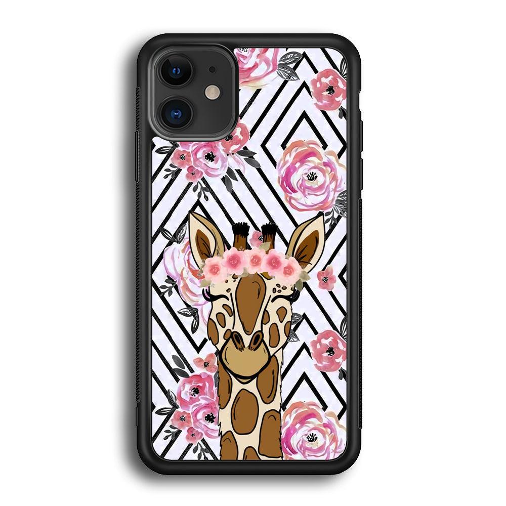 Giraffe Pics of Beauty iPhone 12 Case-Rubber Black (2D Case)-Oxvistore