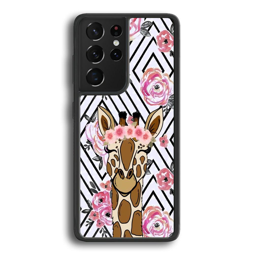 Giraffe Pics of Beauty Samsung Galaxy S23 Ultra Case-Rubber White (2D Case)-Oxvistore