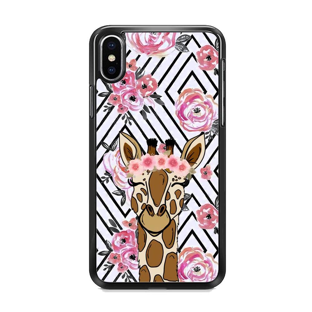 Giraffe Pics of Beauty iPhone X Case-Rubber Black (2D Case)-Oxvistore