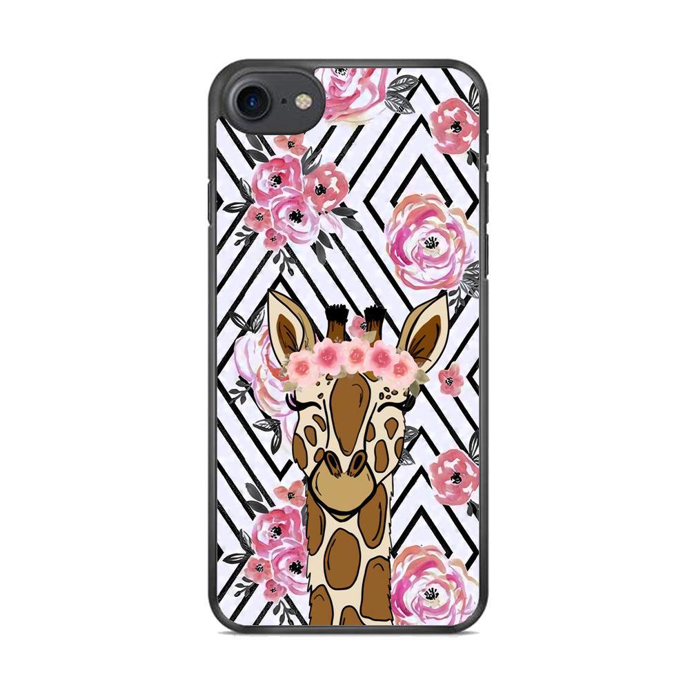 Giraffe Pics of Beauty iPhone 8 Case-Rubber Black (2D Case)-Oxvistore