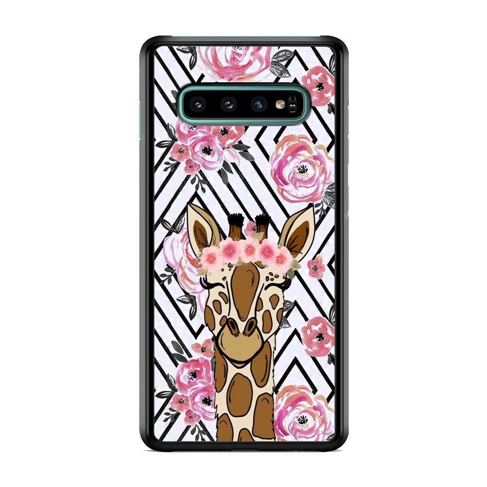 Giraffe Pics of Beauty Samsung Galaxy S10 Case-Rubber Black (2D Case)-Oxvistore