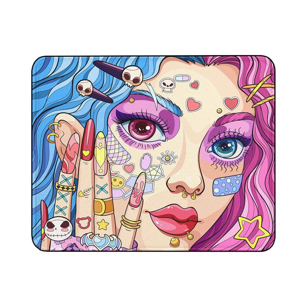 Girl Beautiful Face Pop Art Mouse Pads | Custom Mouse Pad with Non-Slip Rubber Base