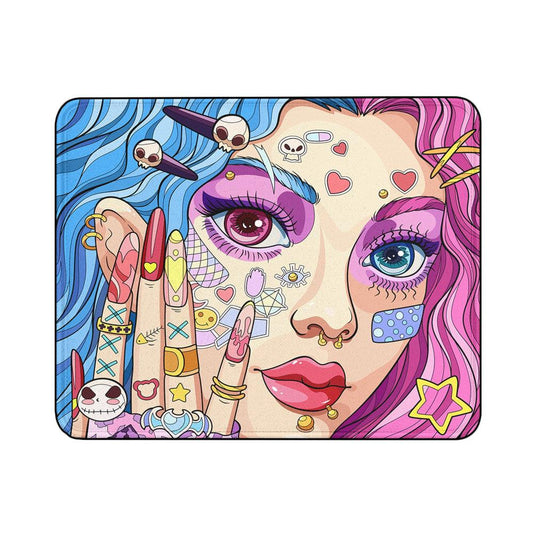 Girl Beautiful Face Pop Art Mouse Pads | Custom Mouse Pad with Non-Slip Rubber Base