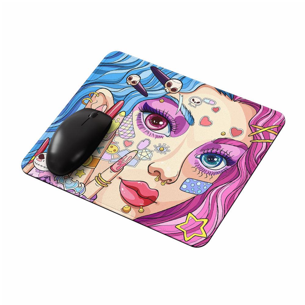 Girl Beautiful Face Pop Art Mouse Pads-Oxvistore