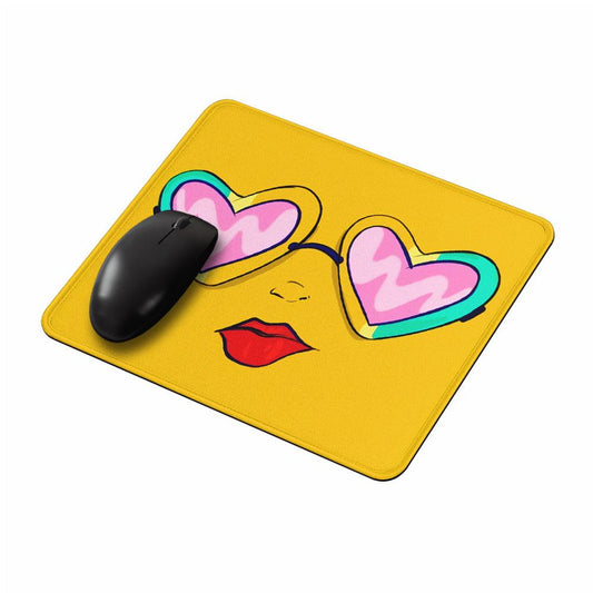 Girl Glasses Pop Art Mouse Pads-Oxvistore